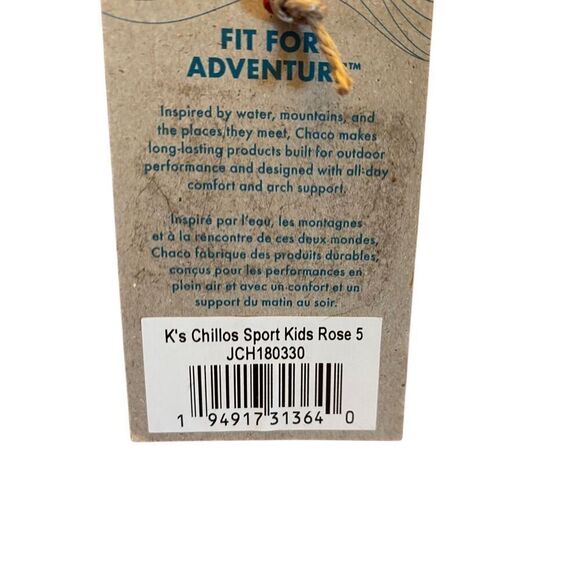 Chaco, kids NWT ￼chillios sport sandals, rose outdoor size 5 - Picture 6 of 6